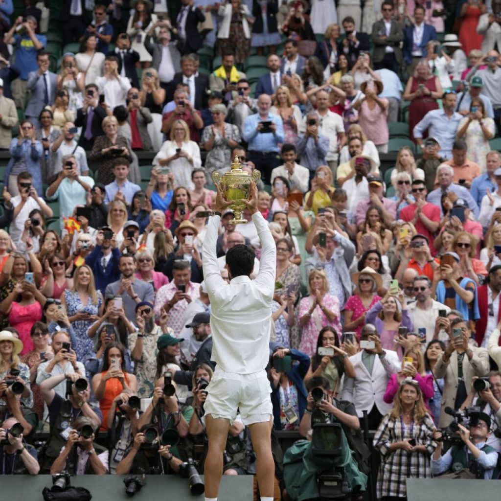 Wimbledon 2023: Carlos Alcaraz wins the title at the All England Club by beating Novak Djokovic | AP News