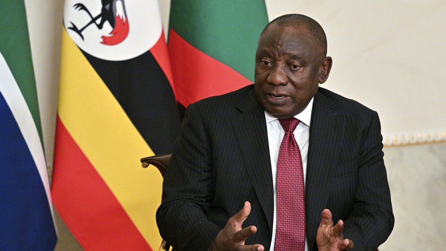 South African leader says that arresting Putin if he comes to Johannesburg next month would be ‘war’ | AP News