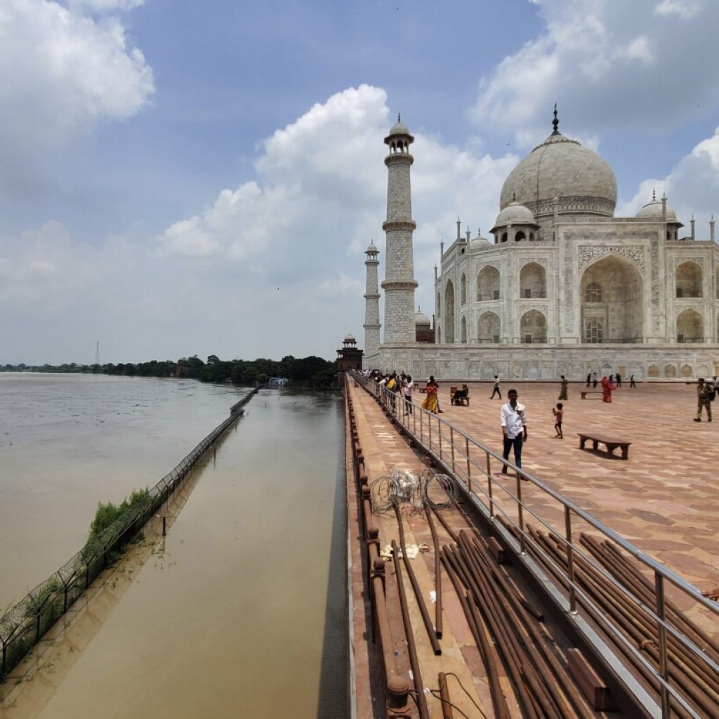 Yamuna river reaches the iconic Taj Mahal’s outer walls in India after swelling with monsoon rains | AP News