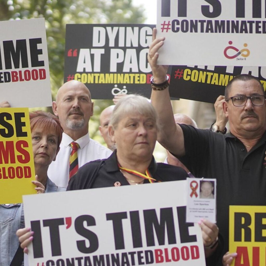 UK prime minister urged to speed up compensation for infected blood scandal victims | AP News