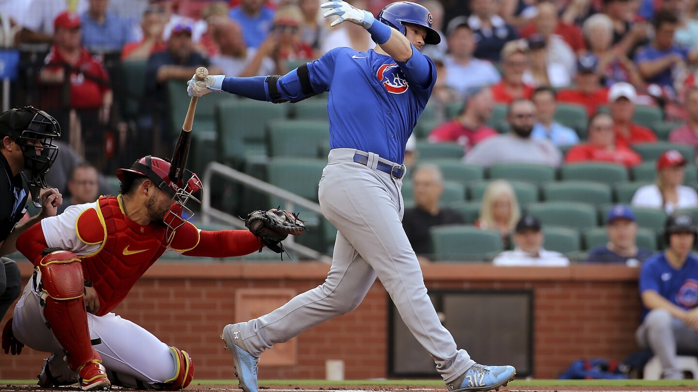 Cubs’ Happ hits Cardinals catcher Contreras in head with follow-through, then gets hit by pitch | AP News