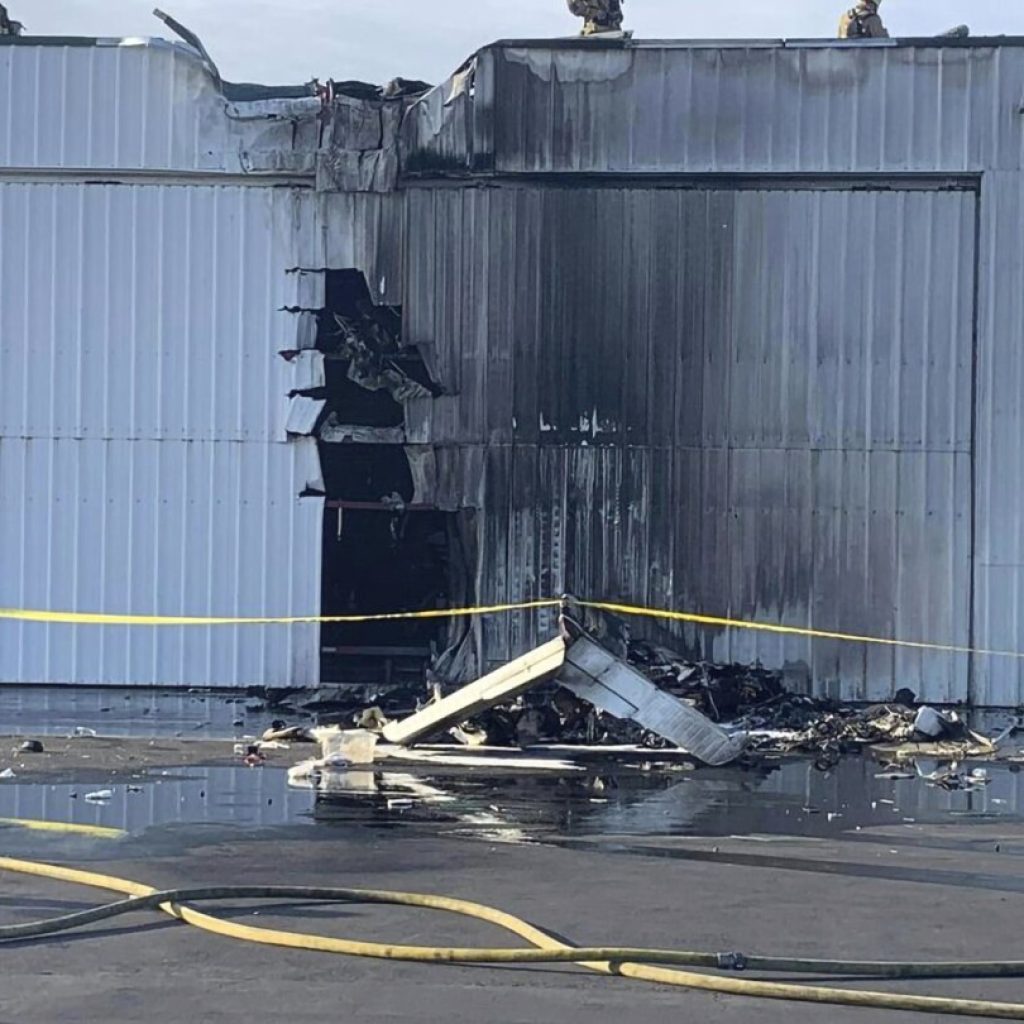 Three killed when small plane hits hangar, catches fire at Southern California airport | AP News