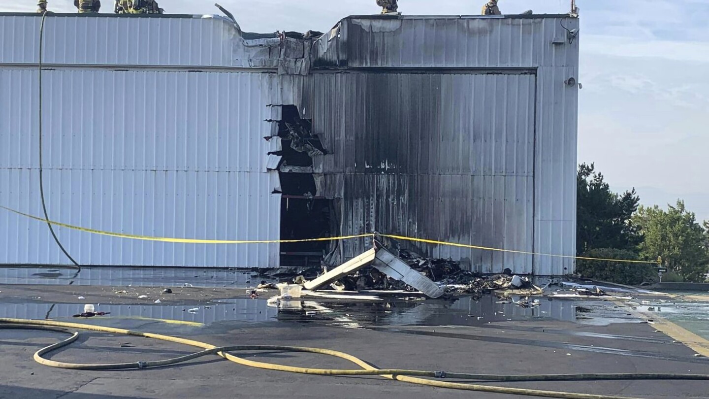 Three killed when small plane hits hangar, catches fire at Southern California airport | AP News