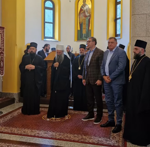 Patrijarh u manastiru razgovarao sa Vučićem i Dodikom o ‘izazovima’ pred srpskim narodom