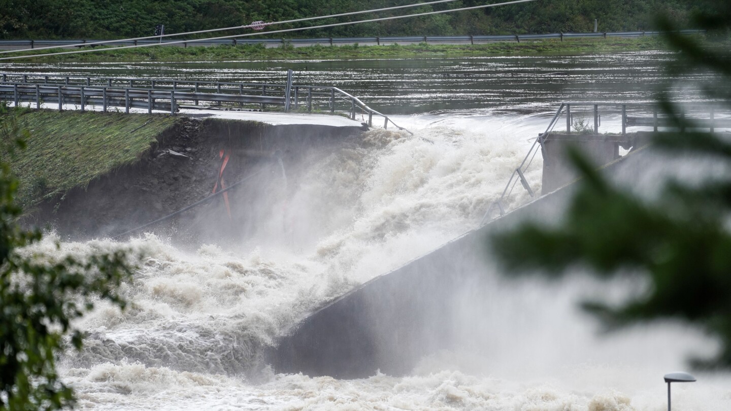 Dam in Norway partially bursts after days of heavy rain, flooding and evacuations | AP News