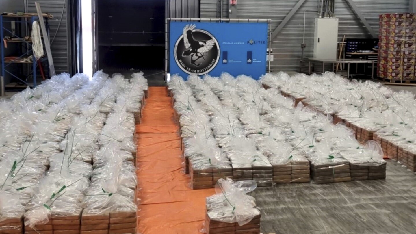 Dutch customs officials make record cocaine seizure worth 600 million euros | AP News