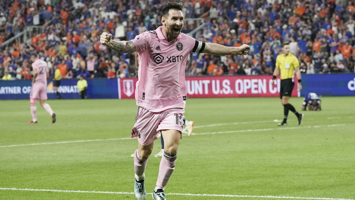Messi converts PK, assists on 2 goals, leading Miami past MLS-best Cincinnati in US Open Cup semi | AP News