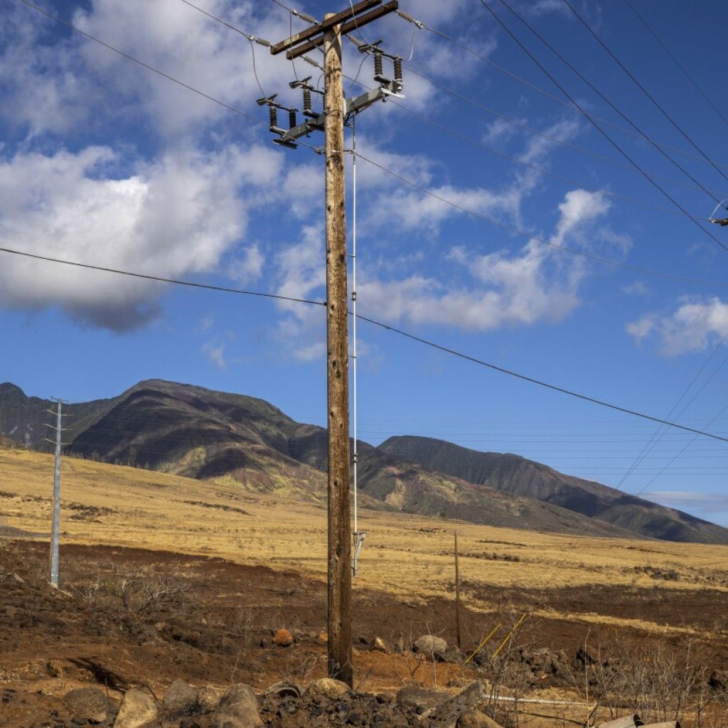 Bare electrical wire and poles in need of replacement on Maui were little match for strong winds | AP News