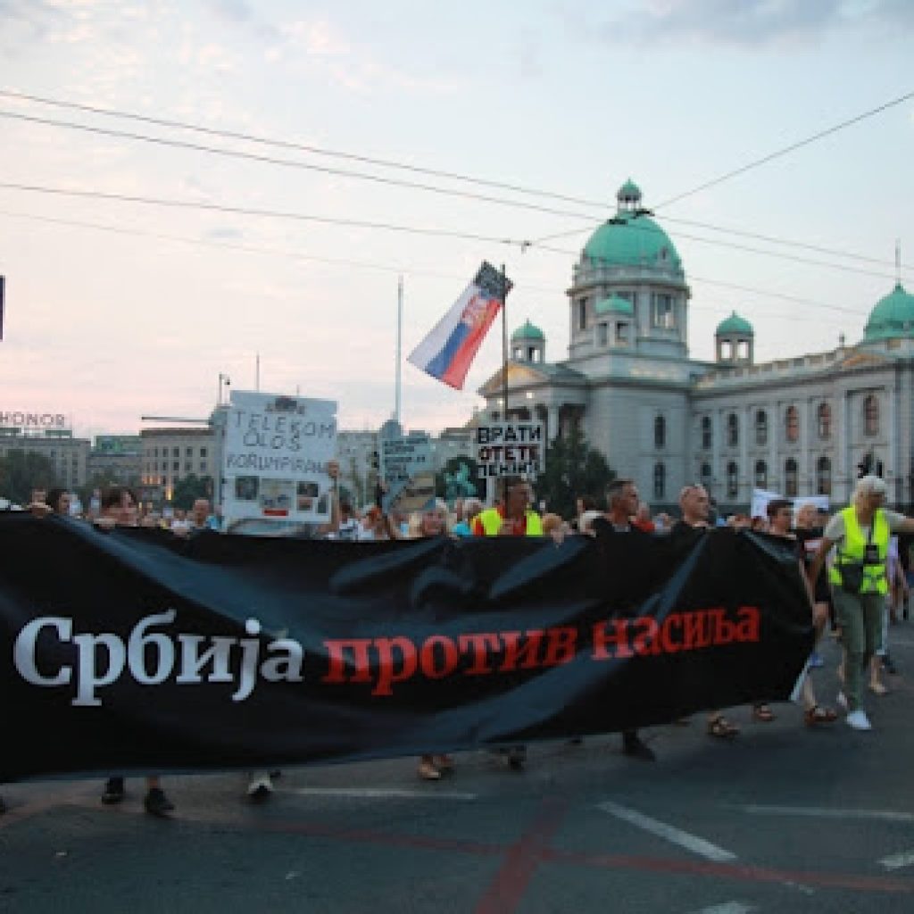 17. protest Srbija protiv nasilja ispred Narodne skupštine