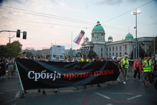 17. protest Srbija protiv nasilja ispred Narodne skupštine