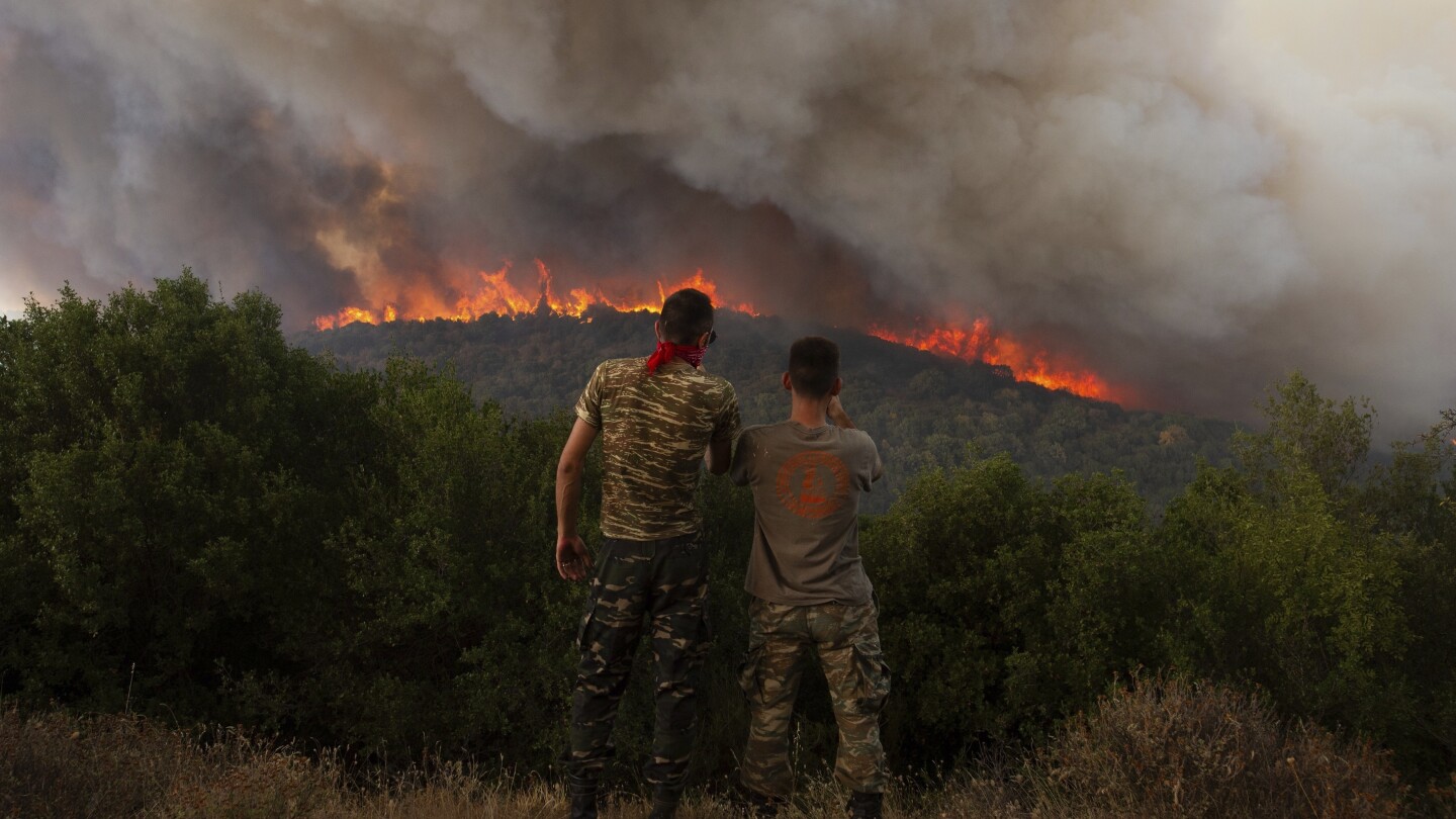 Greece further reinforces firefighting forces in massive wildfire in northeast burning for 13th day | AP News