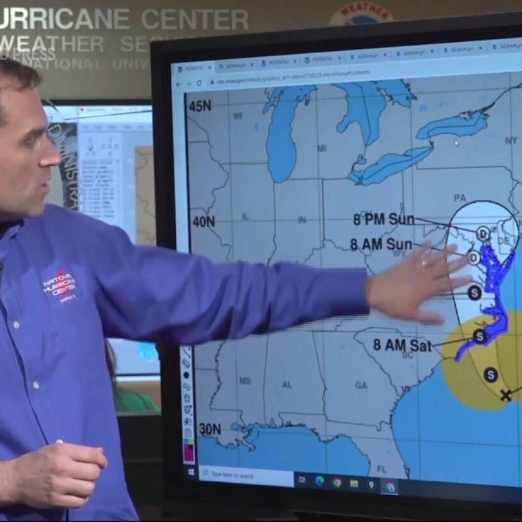 Tropical Storm Ophelia forecast to make landfall early Saturday on North Carolina coast | AP News