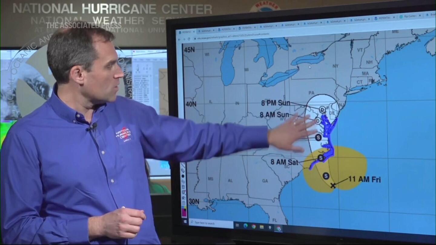 Tropical Storm Ophelia forecast to make landfall early Saturday on North Carolina coast | AP News