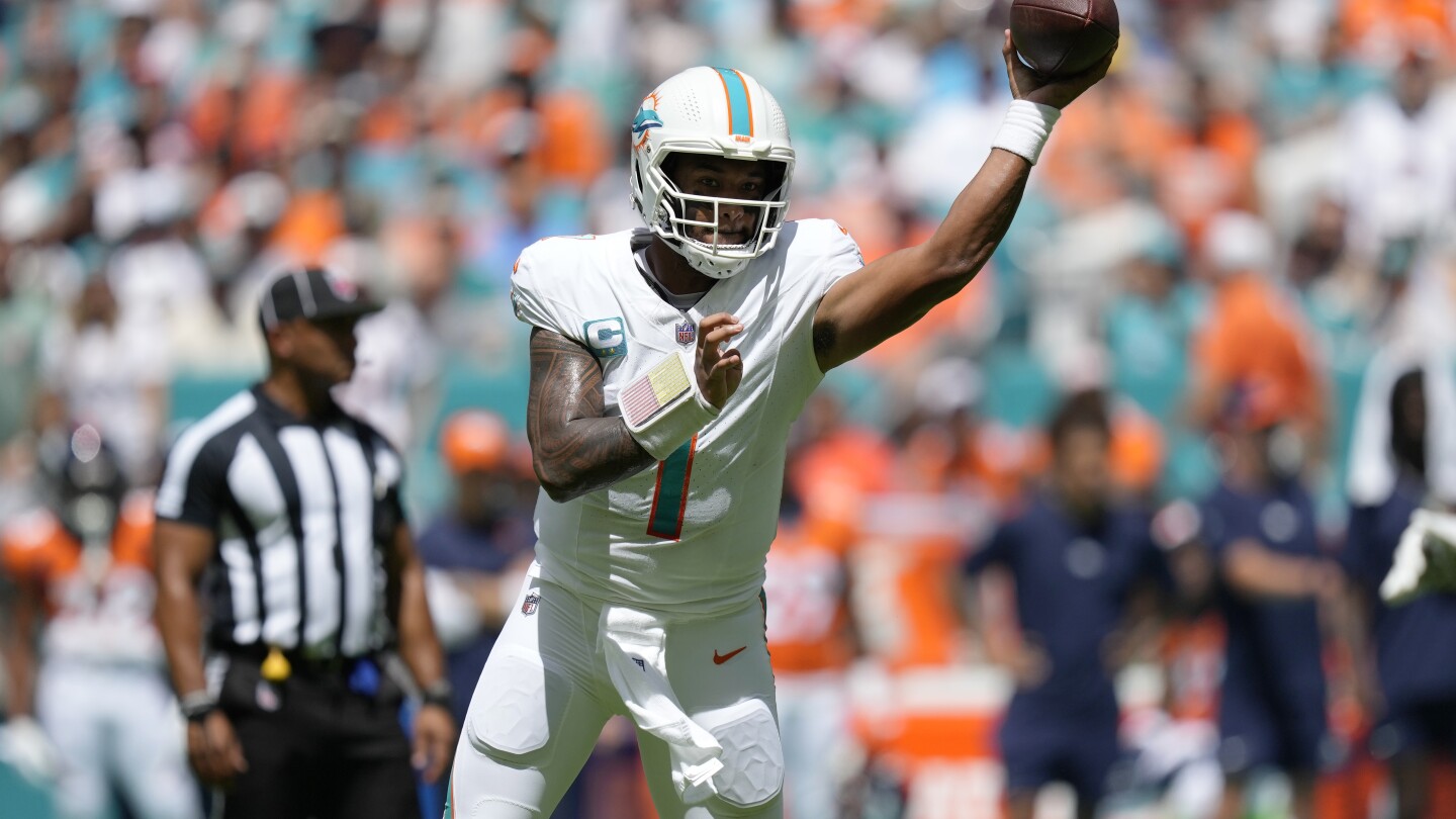 Dolphins rout Broncos 70-20, scoring the most points by an NFL team in a game since 1966 | AP News