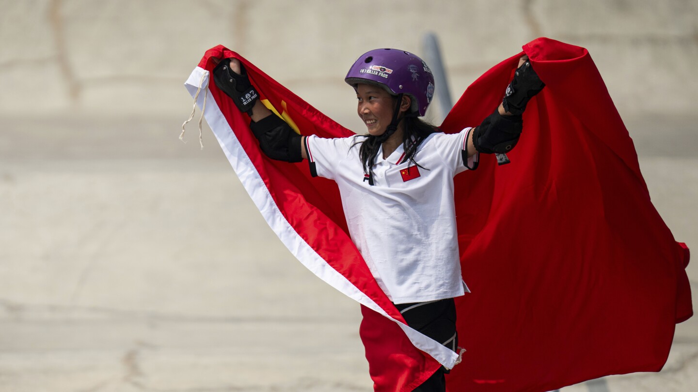 13-year-old Chinese skateboarder wins gold at the Asian Games and now eyes the Paris Olympics | AP News