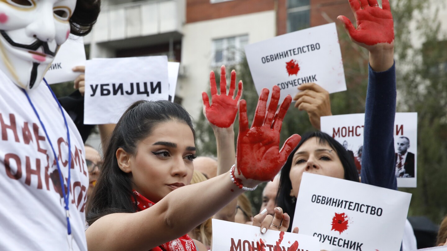 Thousands march in North Macedonia over claims cancer hospital staff stole drugs meant for patients | AP News