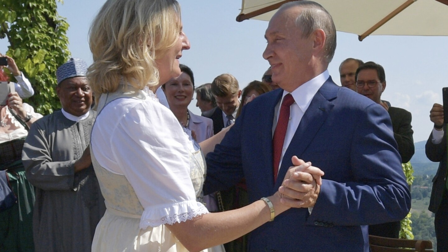 She danced with Putin at her wedding. Now the former Austrian foreign minister has moved to Russia | AP News