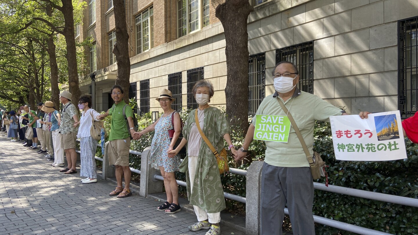 Protesters demand that Japan save 1000s of trees by revising a design plan for a popular Tokyo park | AP News