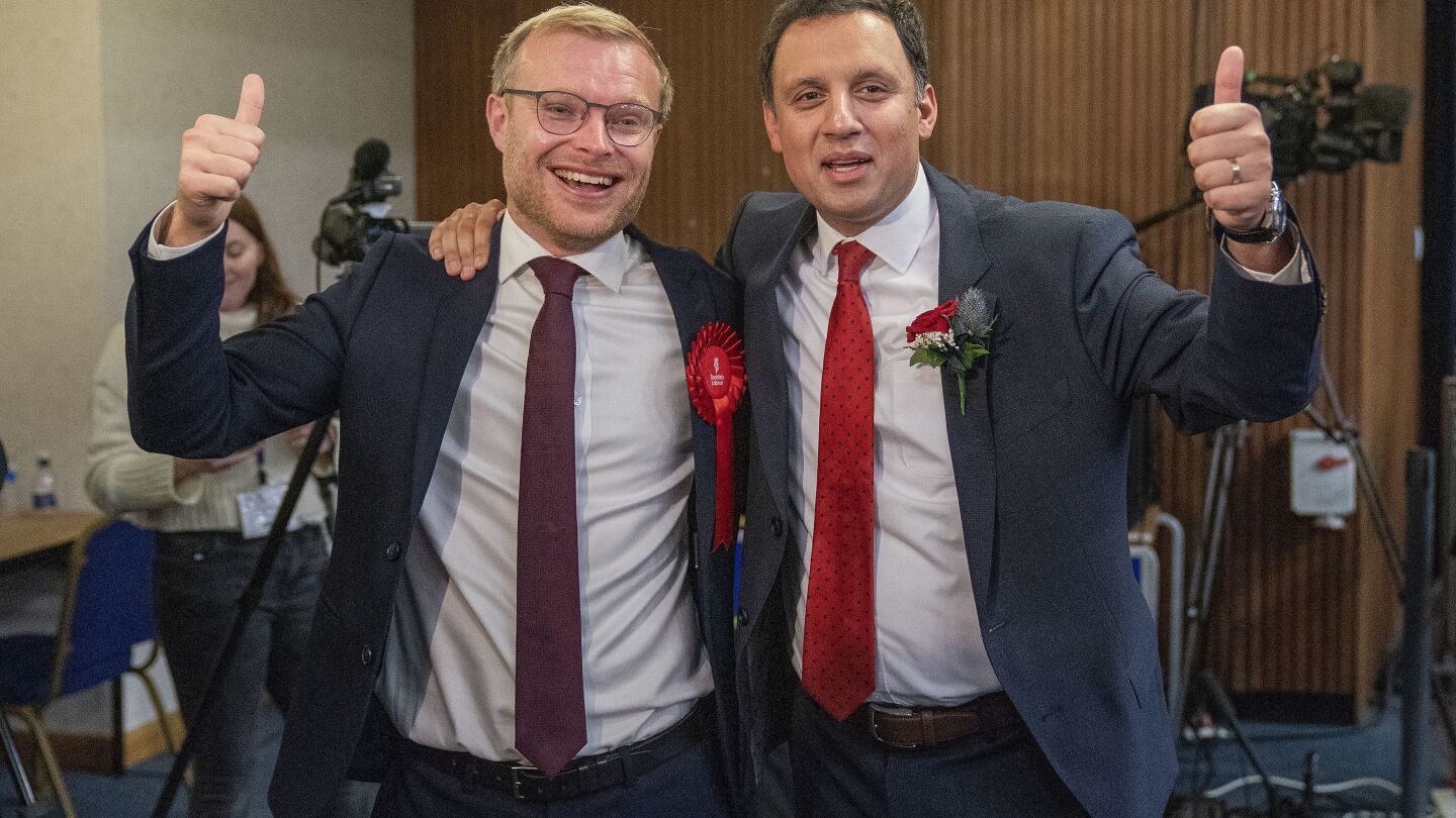 UK’s opposition Labour Party gets a boost from a special election victory in Scotland | AP News