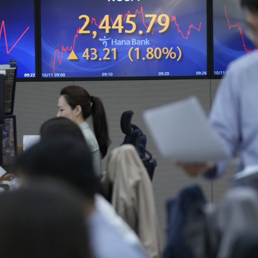 Stock market today: Asian shares rise after eased pressure on bonds pushes Wall Street higher | AP News