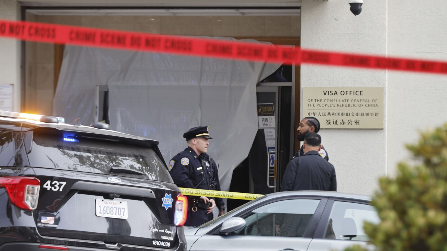 Man who crashed into Chinese Consulate in San Francisco was armed with knife, crossbow, police say | AP News