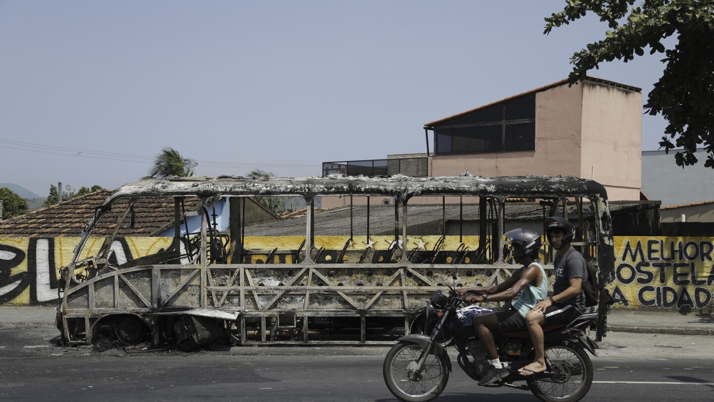 Rio de Janeiro deploys helicopters in extra security after a criminal gang torches 35 buses | AP News