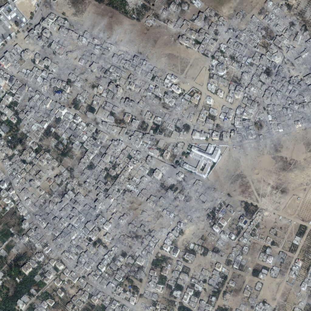 Parts of Gaza look like a wasteland from space. Look for the misshapen buildings and swaths of gray | AP News