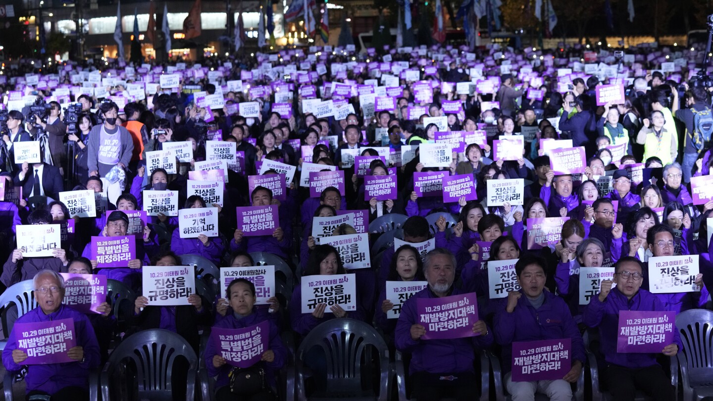 South Korean families call for a special probe on the anniversary of a deadly Halloween crush | AP News