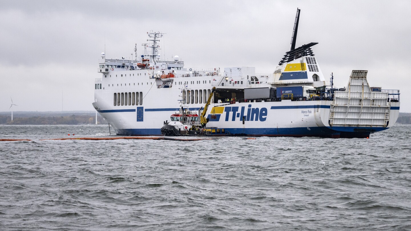 A ferry that ran aground repeatedly off the Swedish coast is leaking oil and is extensively damaged | AP News