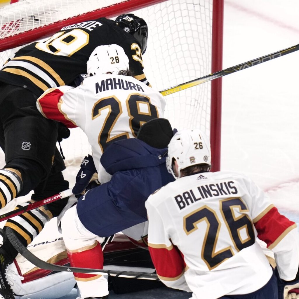 Zacha wins it in OT as Bruins rally from 2-goal deficit to beat Panthers 3-2 | AP News