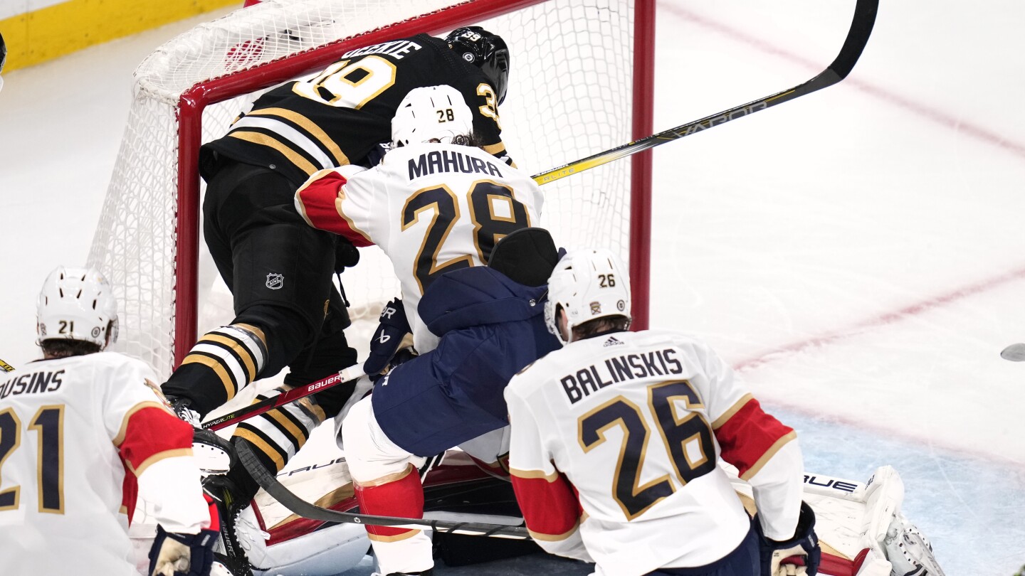 Zacha wins it in OT as Bruins rally from 2-goal deficit to beat Panthers 3-2 | AP News