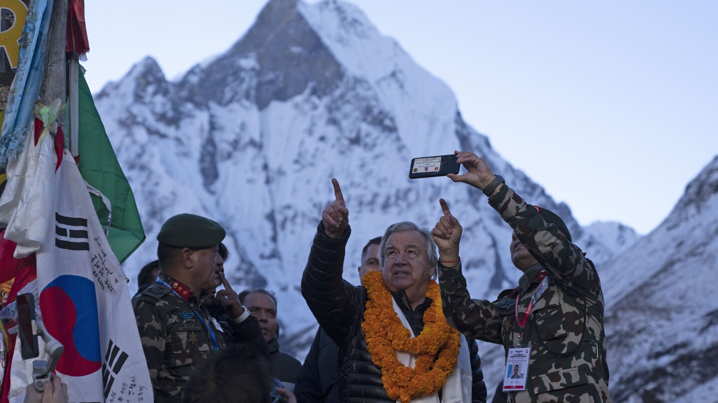 UN chief visits tallest mountains in Nepal and expresses alarm over their melting glaciers | AP News