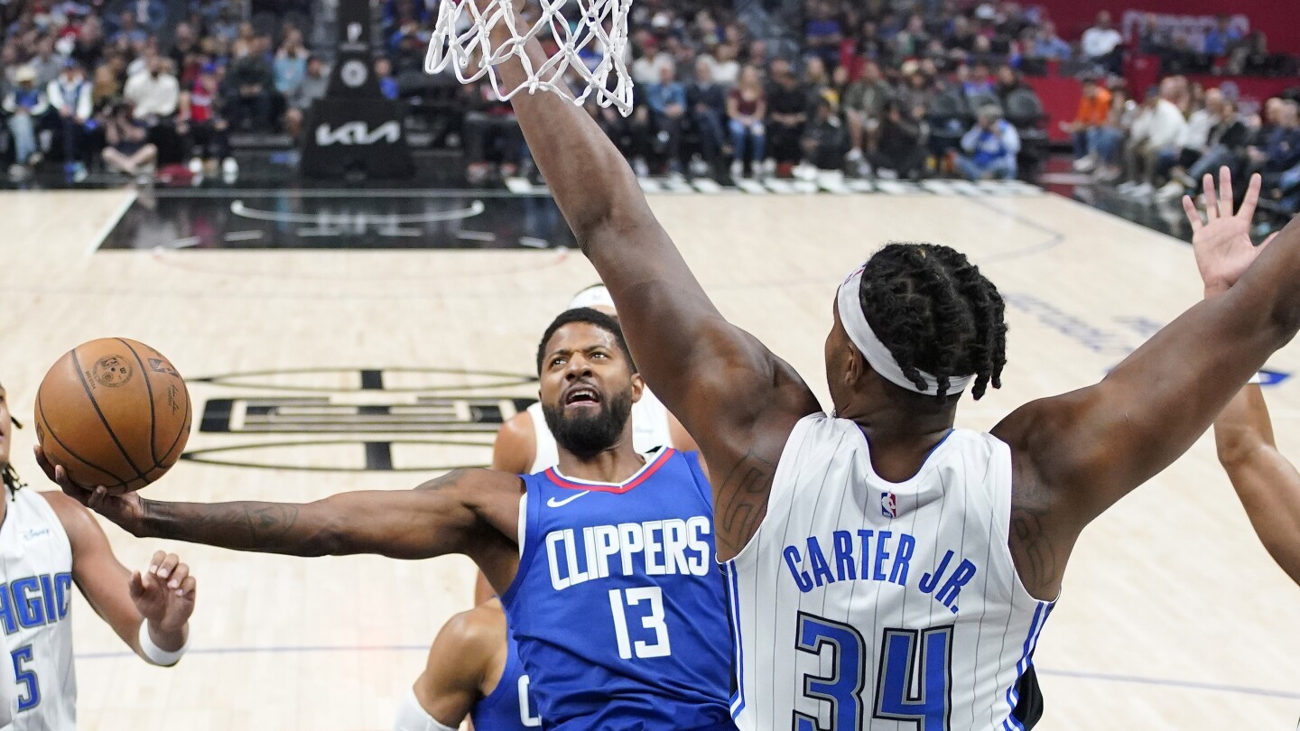 With James Harden watching, Clippers take control in 3rd quarter to beat Magic 118-102 | AP News