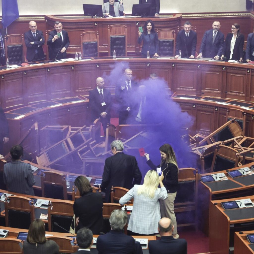 Albania’s opposition tries to disrupt a parliament session in protest against ruling Socialists | AP News