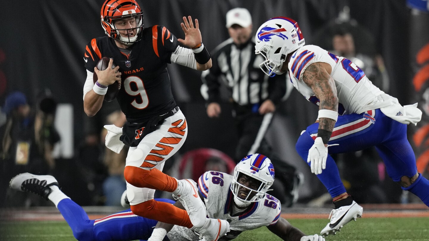 Burrow passes for 348 yards and 2 TDs and Bengals’ defense clamps down on Bills in 24-18 win | AP News