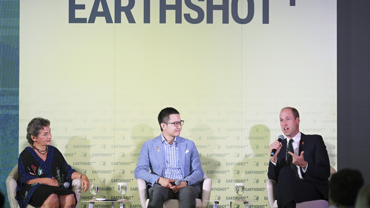 Prince William hopes to expand his Earthshot Prize into a global environment movement by 2030 | AP News