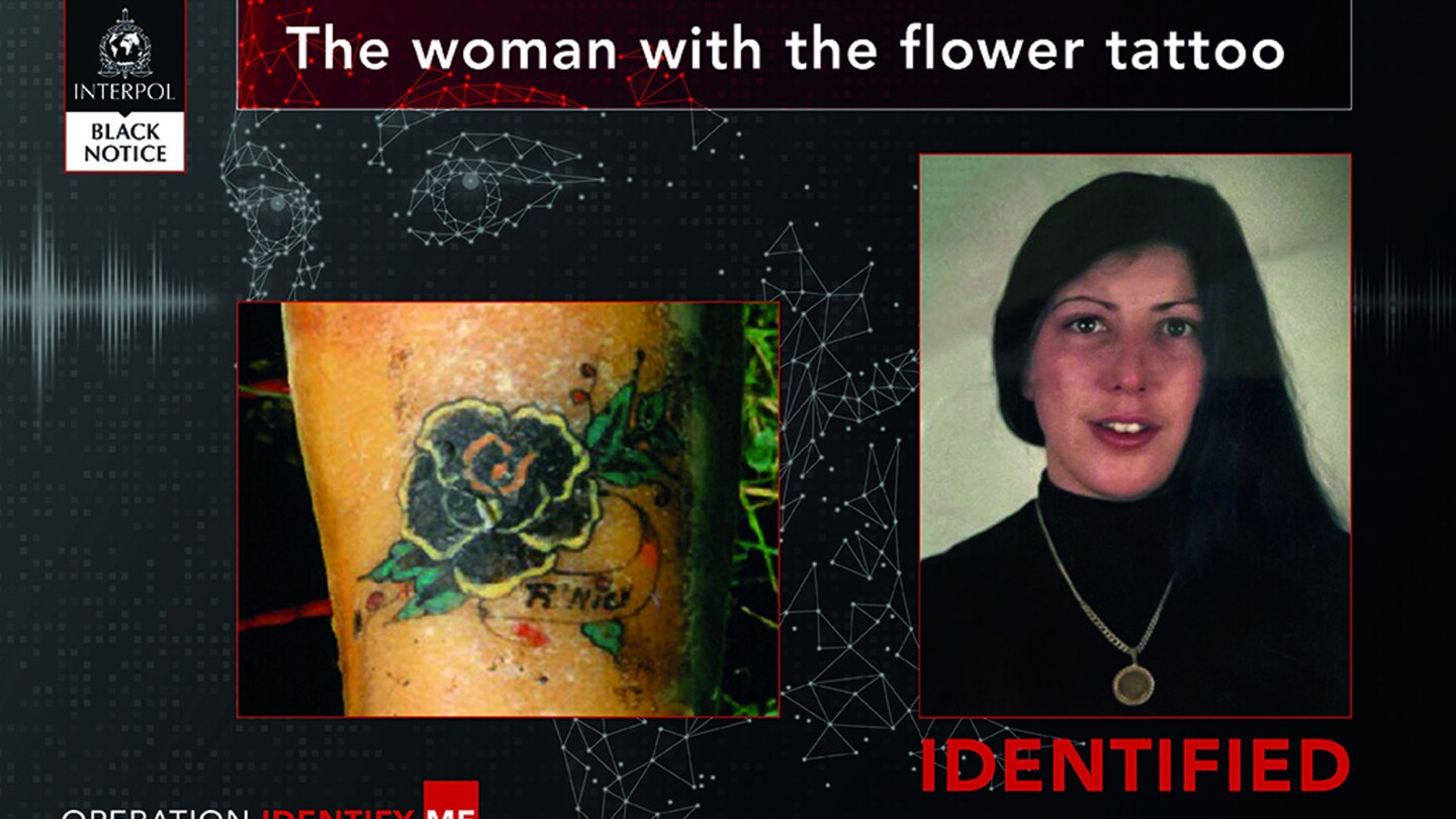 A woman killed in Belgium decades ago has been identified when a relative saw her distinctive tattoo | AP News