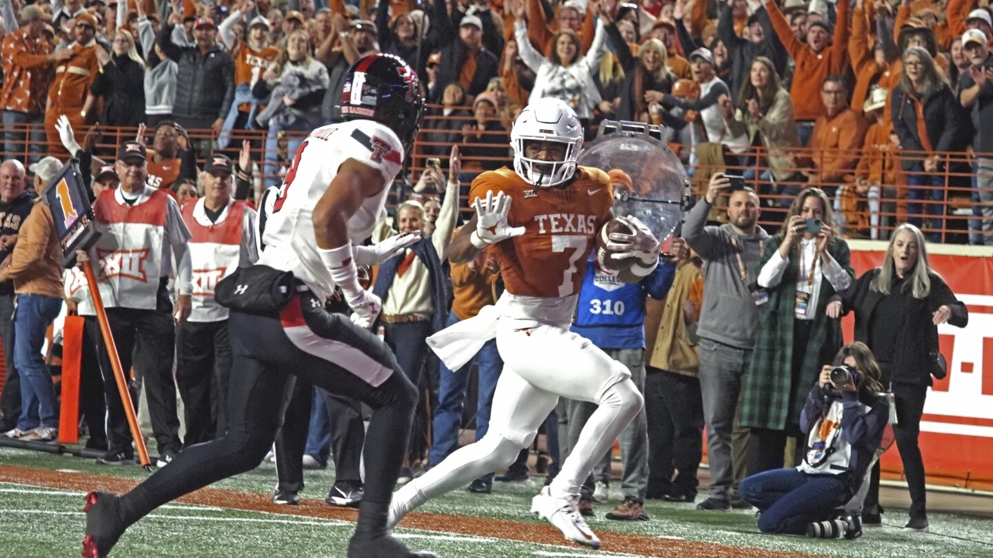 No. 7 Texas overwhelms Texas Tech 57-7 to reach Big 12 championship game | AP News