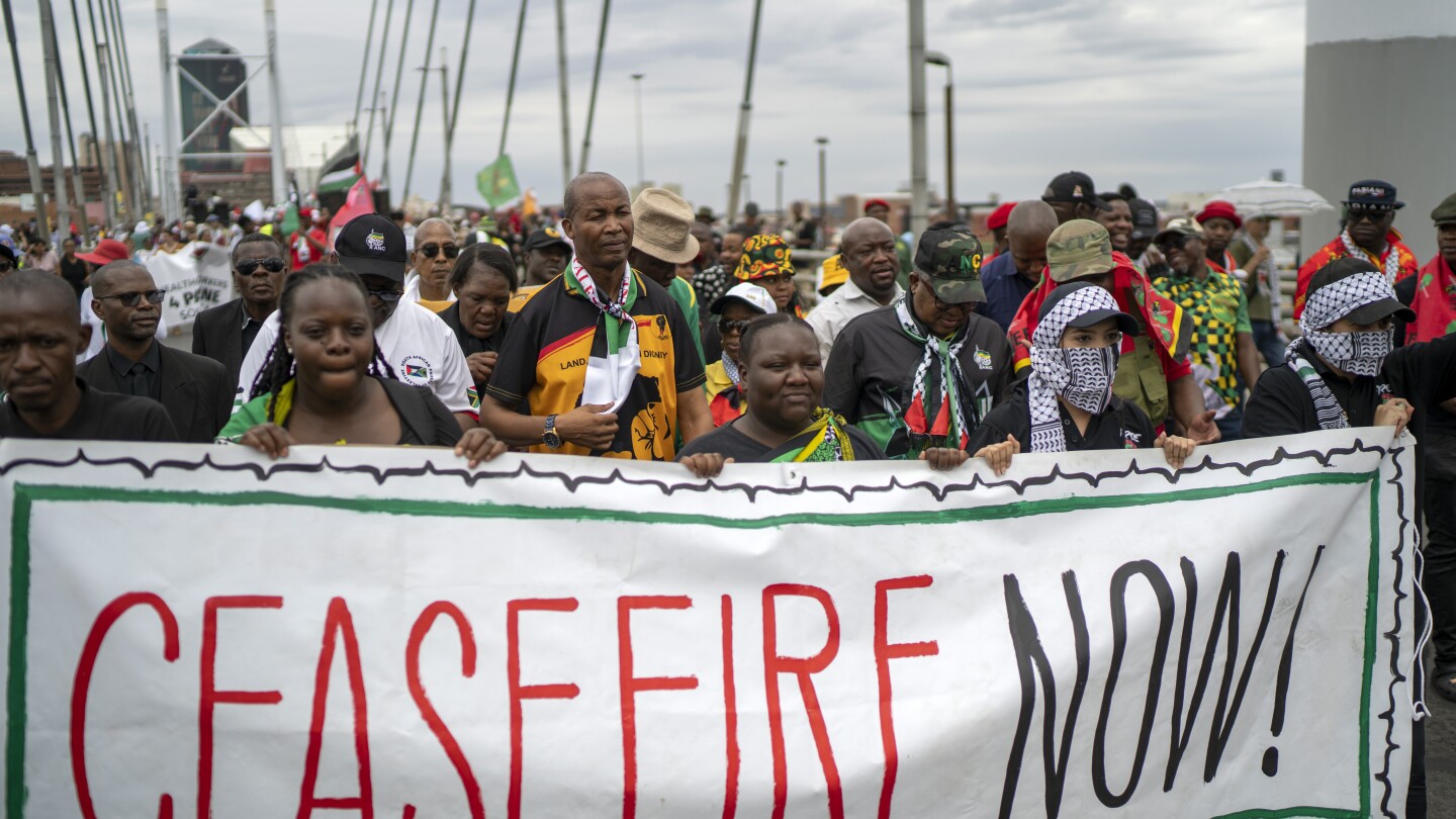 South Africa march demands a permanent Gaza cease-fire on day of solidarity with Palestinians | AP News