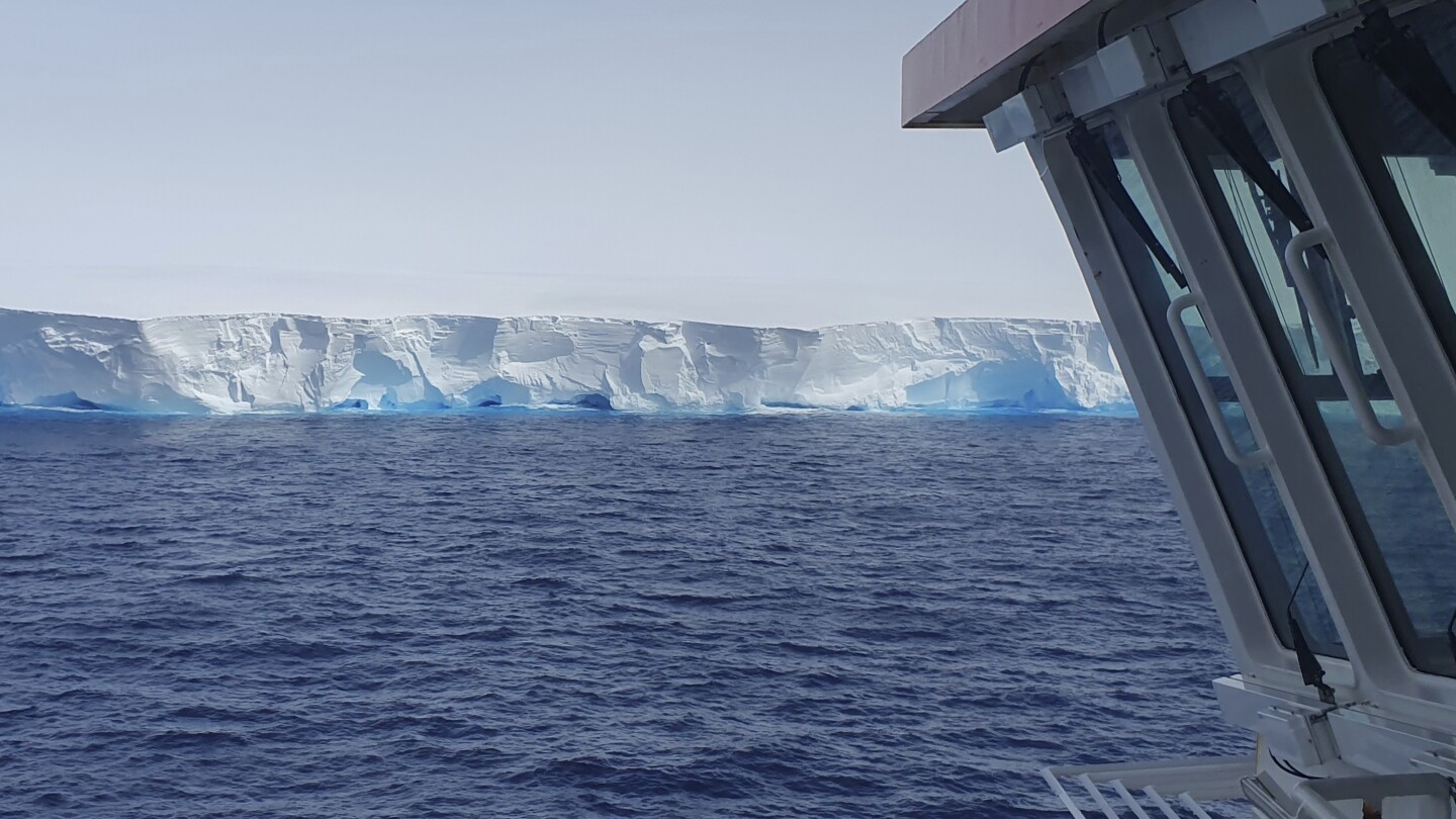 British research ship crosses paths with world’s largest iceberg as it drifts out of Antarctica | AP News