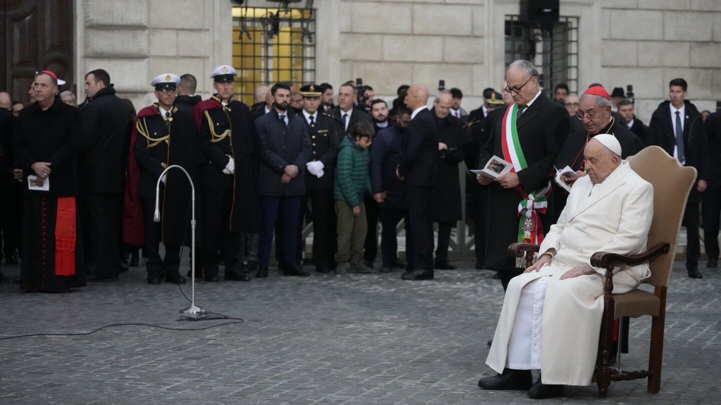 Pope Francis makes his first public appearances since being stricken by bronchitis | AP News