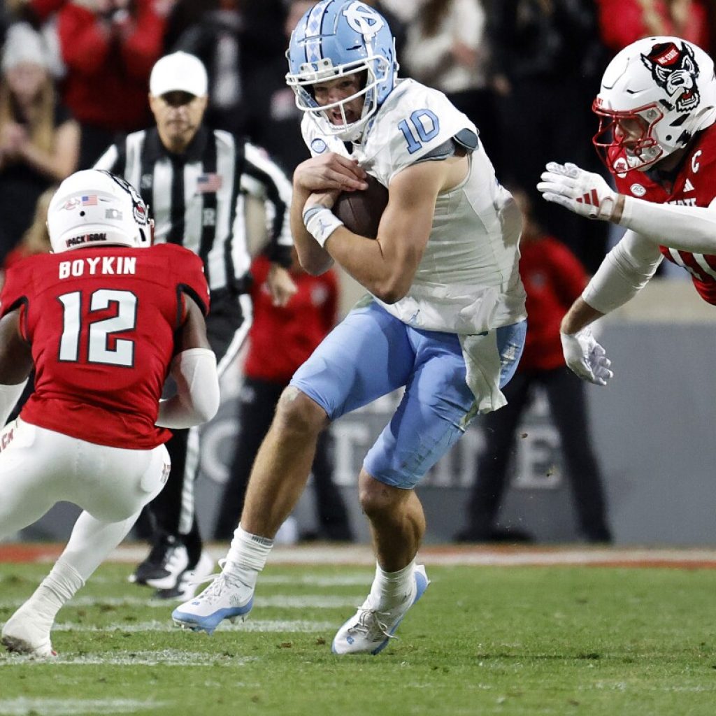 UNC QB Drake Maye is entering the NFL draft | AP News