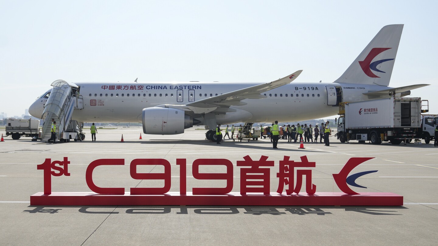 China’s homegrown C919 aircraft makes maiden flight outside mainland | AP News