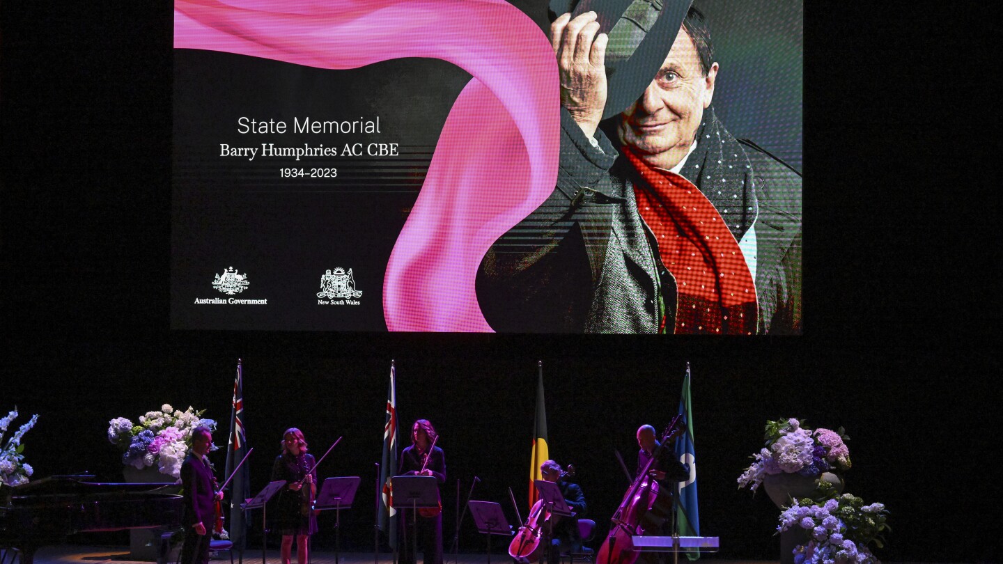 King Charles pays light-hearted tribute to comedian Barry Humphries at Sydney memorial service | AP News