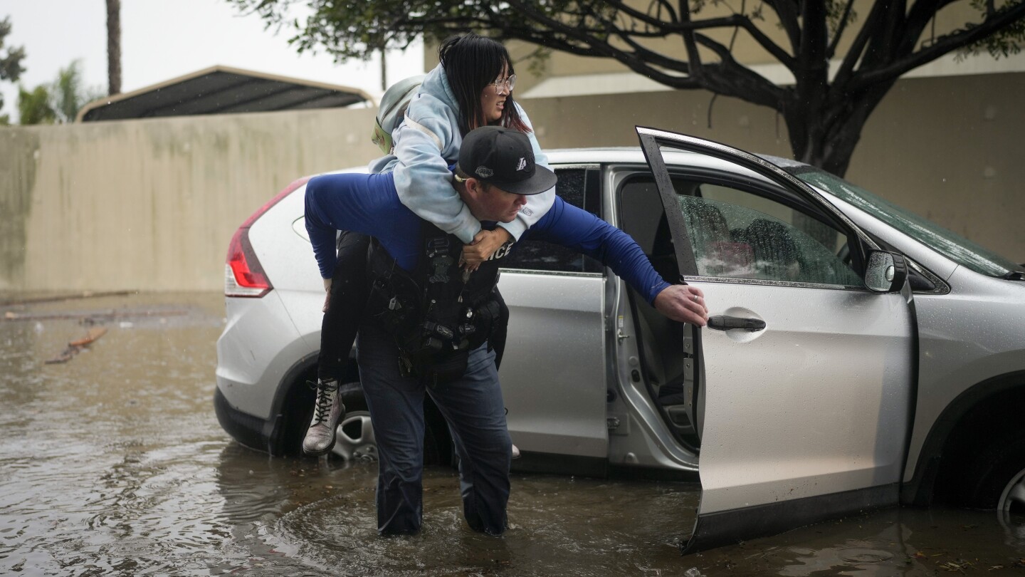 Pacific storm dumps heavy rains, unleashes flooding in California coastal cities | AP News