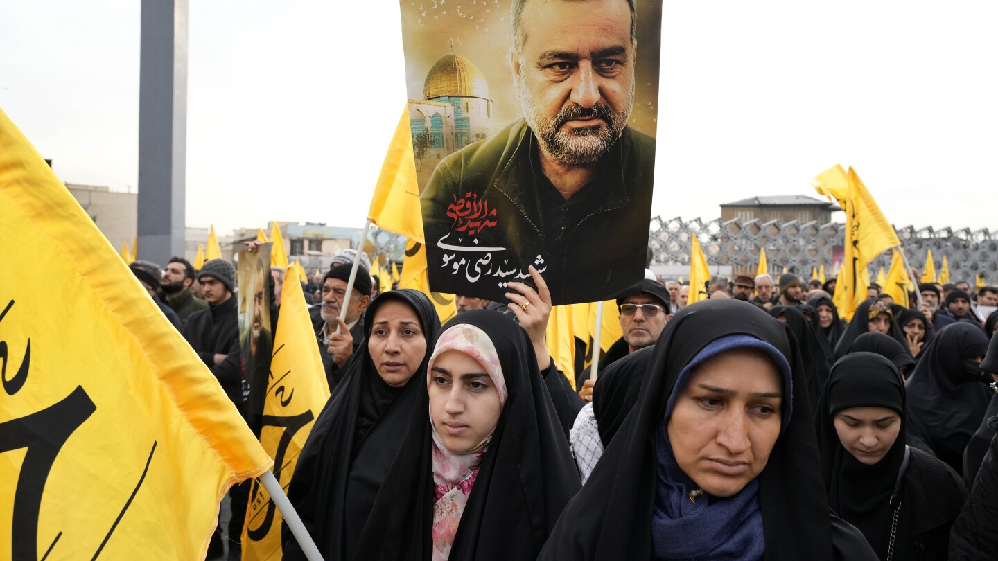 Iran holds funeral for a general who was killed by an alleged Israeli airstrike in Syria | AP News