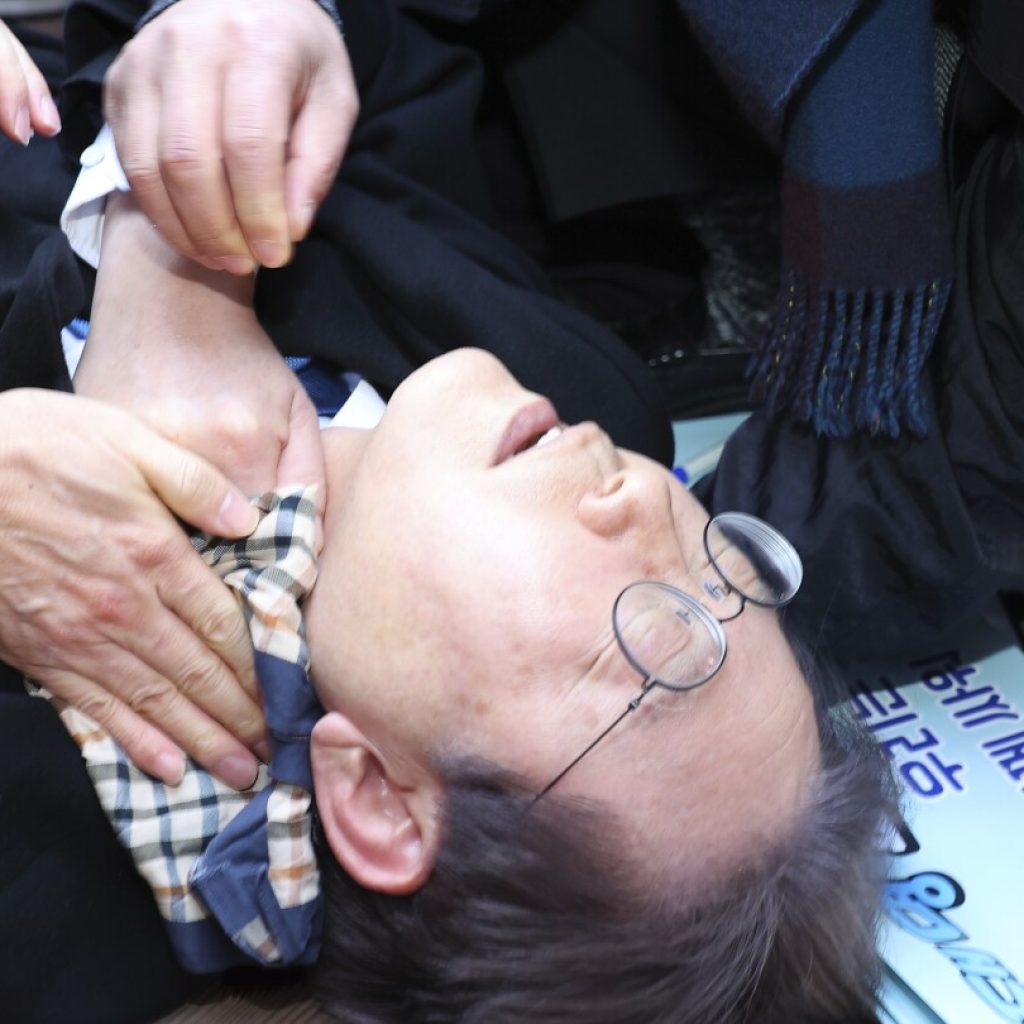 South Korea: Opposition leader Lee stabbed in neck  | AP News