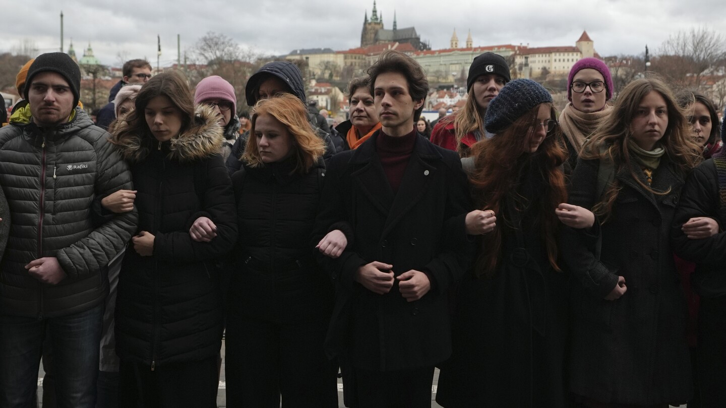 Students march in Prague to honor the victims of the worst mass killing in Czech history | AP News