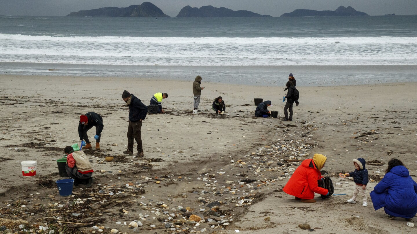 Spain investigates contamination of Atlantic shore by countless plastic pellets spilled from ship | AP News