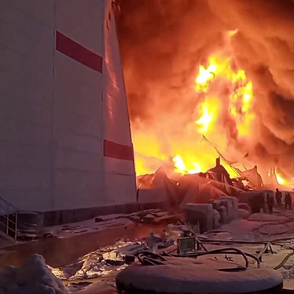 A huge fire engulfs a warehouse in Russia outside the city of St Petersburg | AP News